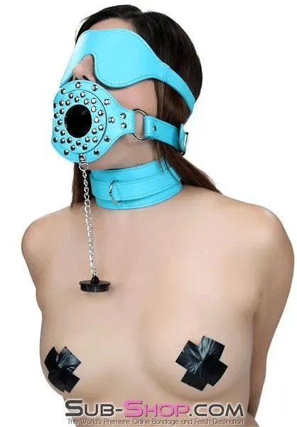 2717RS      Plug-Her Locking Diamond Blue Plug Gag