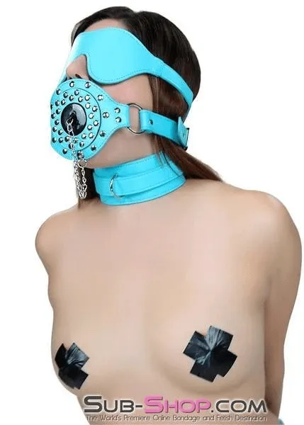 2717RS      Plug-Her Locking Diamond Blue Plug Gag