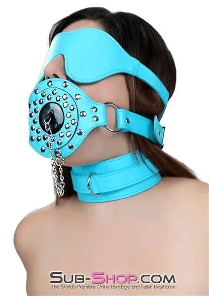 2717RS      Plug-Her Locking Diamond Blue Plug Gag