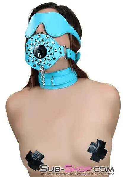 2717RS      Plug-Her Locking Diamond Blue Plug Gag