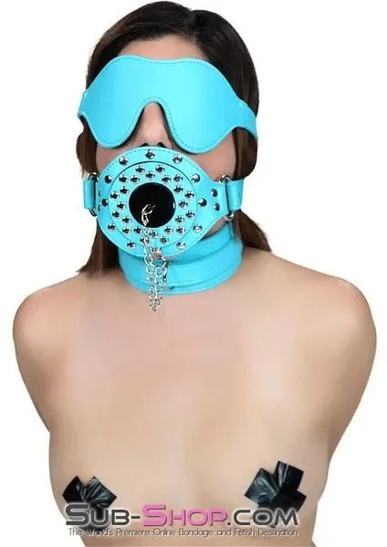 2717RS      Plug-Her Locking Diamond Blue Plug Gag