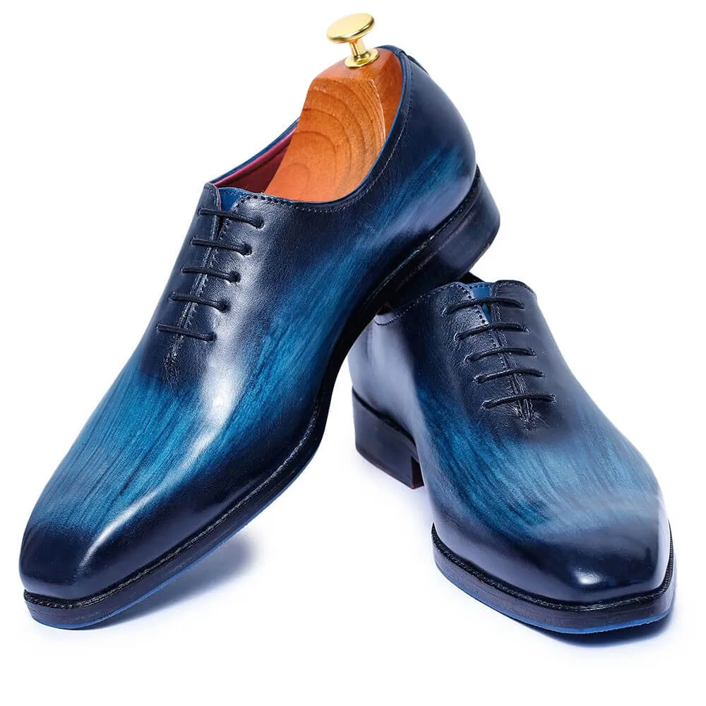 7 CM / 2.76 Inches Taller - CMR CHAMARIPA  Wedding Elevator Shoes For Men - Handcrafted Wholecut Oxford - Navy