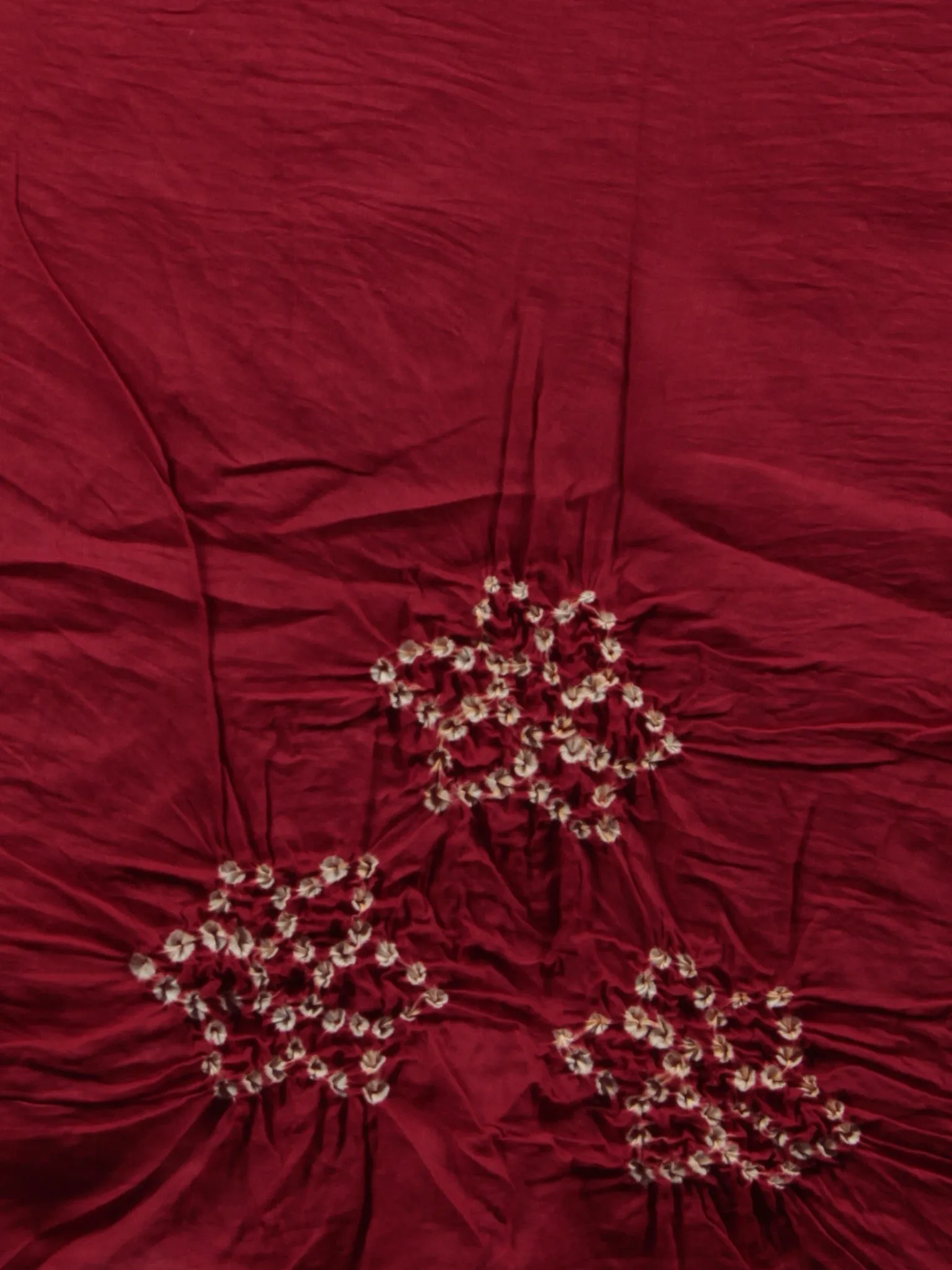 Blue Maroon White Hand Tie & Dye Bandhej Suit Salwar Dupatta (Set of 3) With Hand Embroidery & Mirror Work - S16281242
