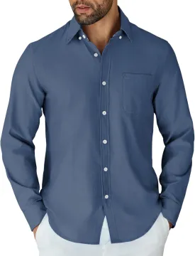COOFANDY Mens Long Sleeve Button Down Shirt Casual Untucked Shirts for Men Oxford Dress Shirts