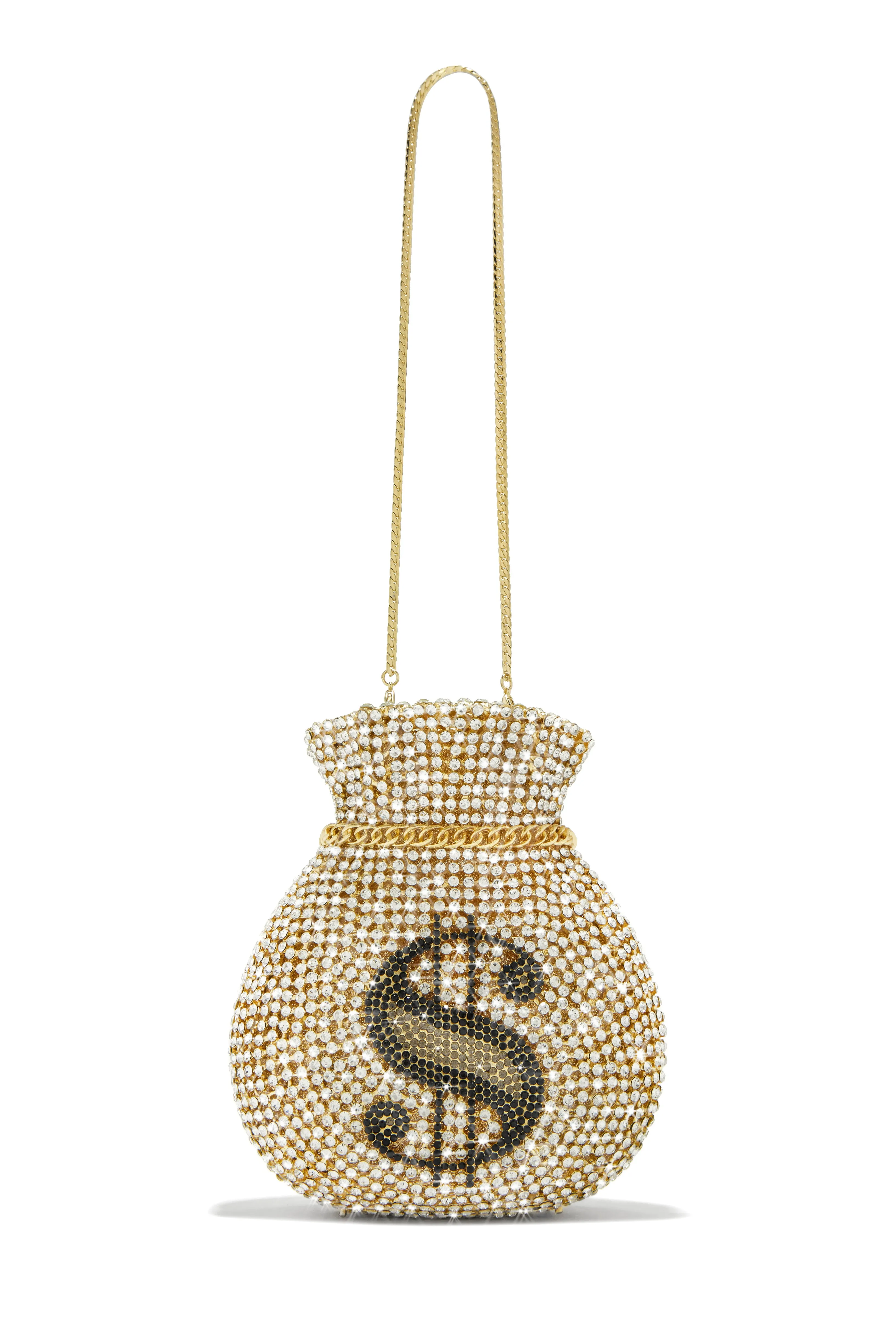 In My Bag Embellished Statement Bag - Gold