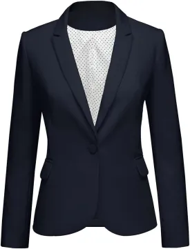 luvamia Women's Long Sleeve Formal Notch Lapel Button Down Blazer Pockets Jacket