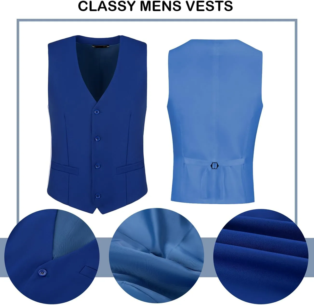 Men's Suit 2 Pieces Slim Fit Dress Vest and Pants Set Prom Suits for Mens Formal Wedding Party Tuxedo