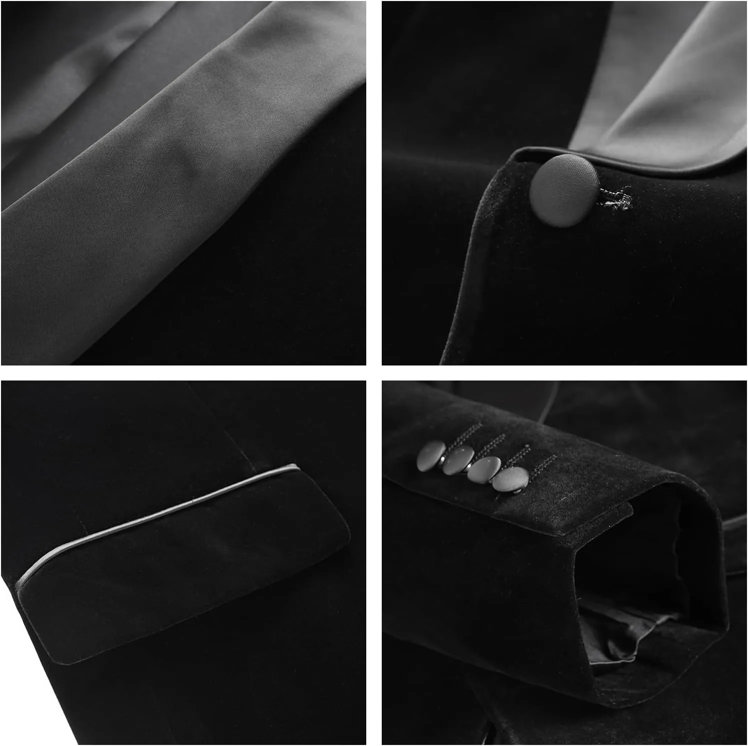Mens Velvet Suits Slim Fit 2 Piece Tuxedo Suit for Men Solid One Button Shawl Lapel Blazer Jacket & Pants Set for Wedding