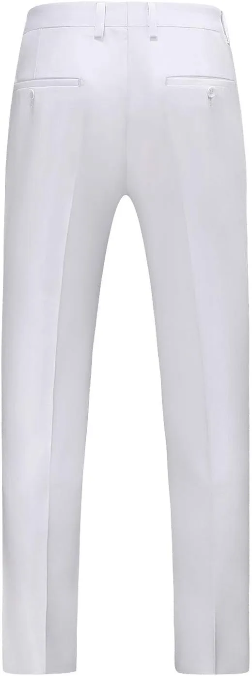 MOGU Men's Slim Fit 2-Piece Tuxedo Suit One-Button Jacket & Pants Set for Wedding, Prom, and Formal Events