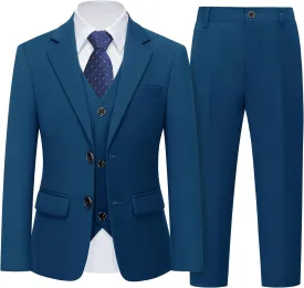 YND Boys Formal Slim Fit, 5-Piece Suits for Kids, Jacket Vest Pants Shirt and Tie for Wedding Prom